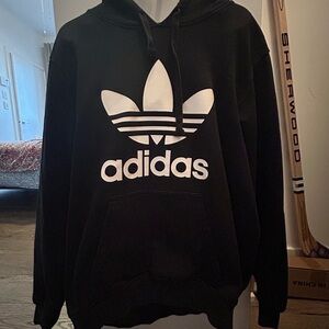 Adidas Black Hoodie with White Logo